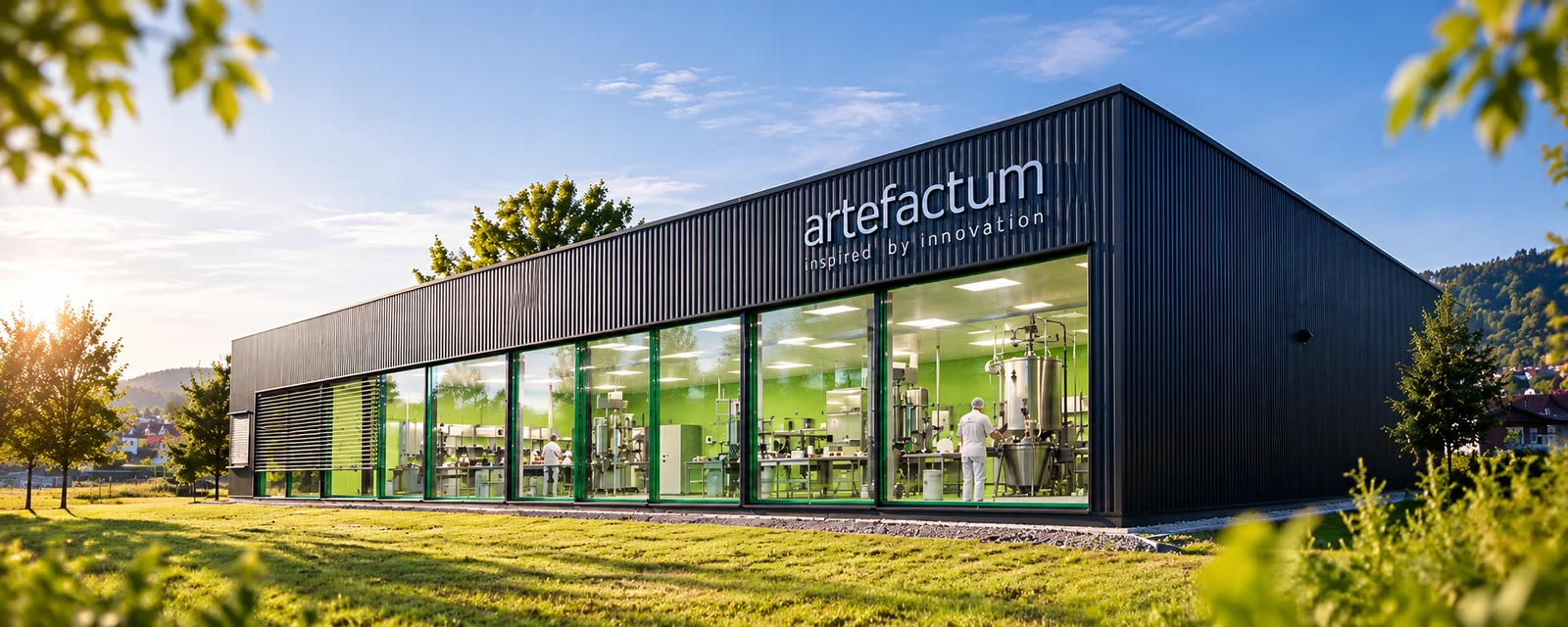 artefactum Unternehmensgebäude mit Blick in die Produktionsräume